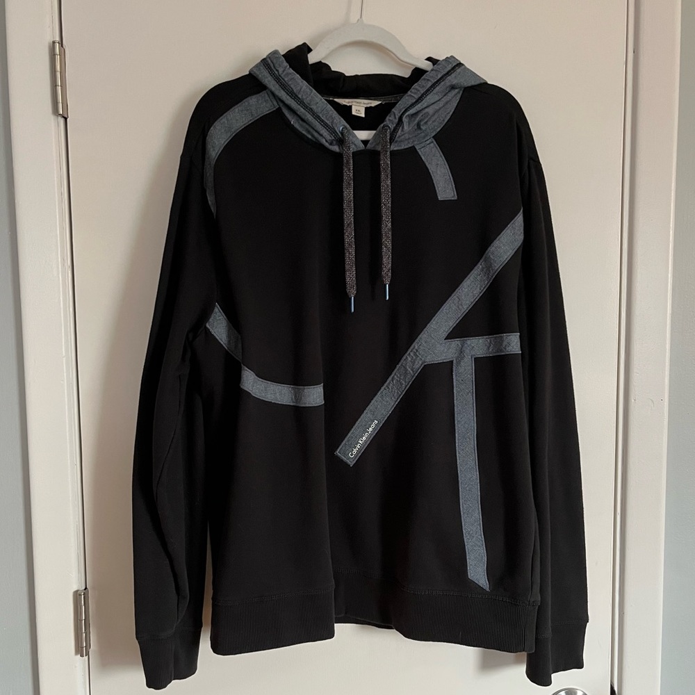 Calvin Klein Hoodie - Black and Denim - XXL